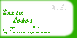 maxim lopos business card